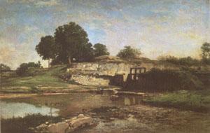 Charles-Francois Daubigny The Flood-Gate at Optevoz (mk05) Germany oil painting art